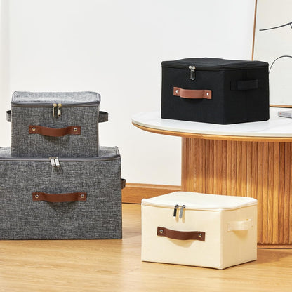 Storage Bins with Zipper Lids Decorative Lidded Baskets Boxes