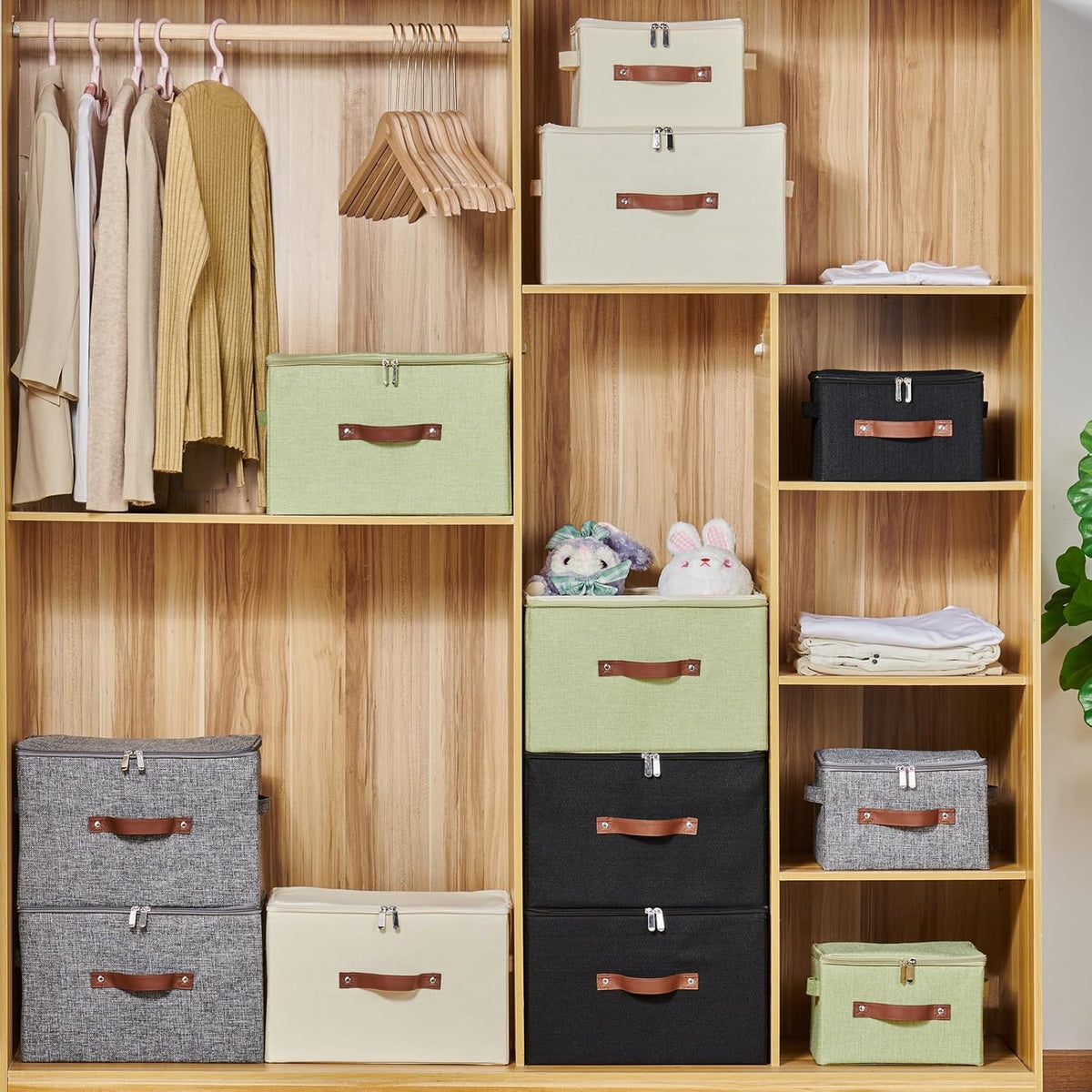 Storage Bins with Zipper Lids Decorative Lidded Baskets Boxes
