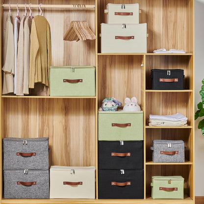 Storage Bins with Zipper Lids Decorative Lidded Baskets Boxes