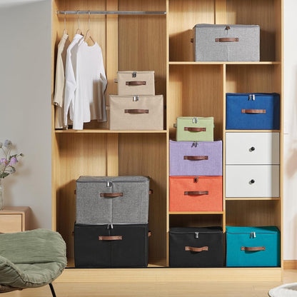 Storage Bins with Zipper Lids Decorative Lidded Baskets Boxes