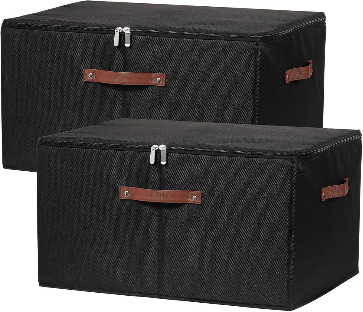 Storage Bins with Zipper Lids Decorative Lidded Baskets Boxes