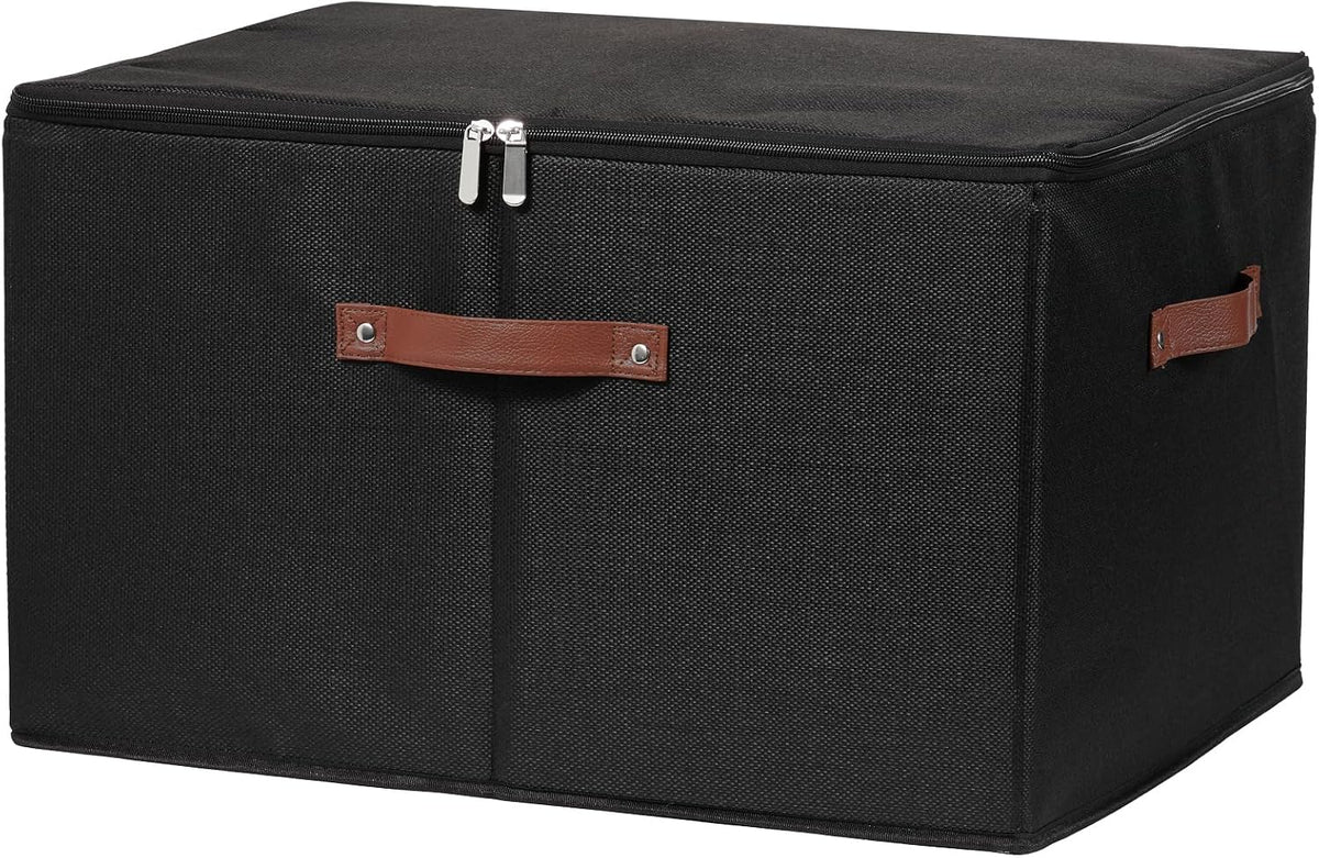 Storage Bins with Zipper Lids Decorative Lidded Baskets Boxes