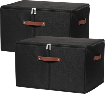 Storage Bins with Zipper Lids Decorative Lidded Baskets Boxes