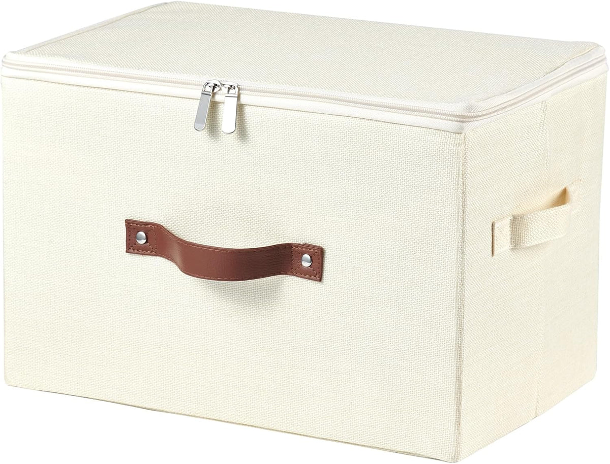 Storage Bins with Zipper Lids Decorative Lidded Baskets Boxes
