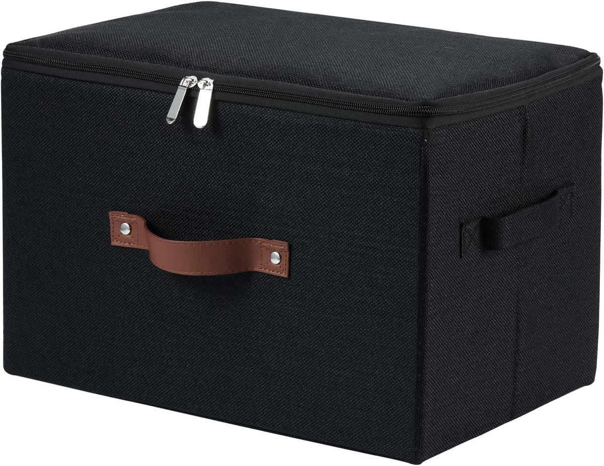 Storage Bins with Zipper Lids Decorative Lidded Baskets Boxes