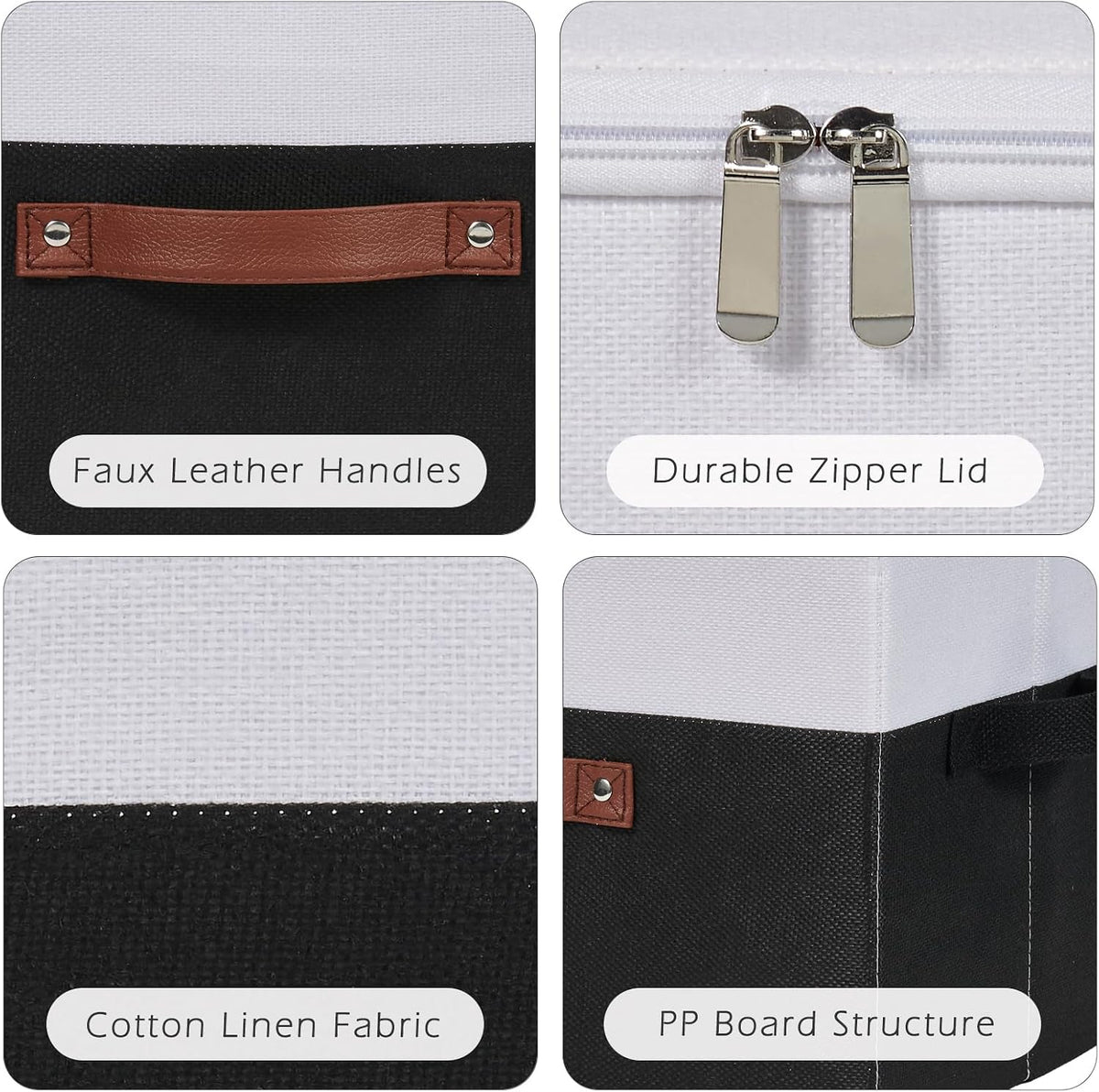 Storage Bins with Zipper Lids Decorative Lidded Baskets Boxes