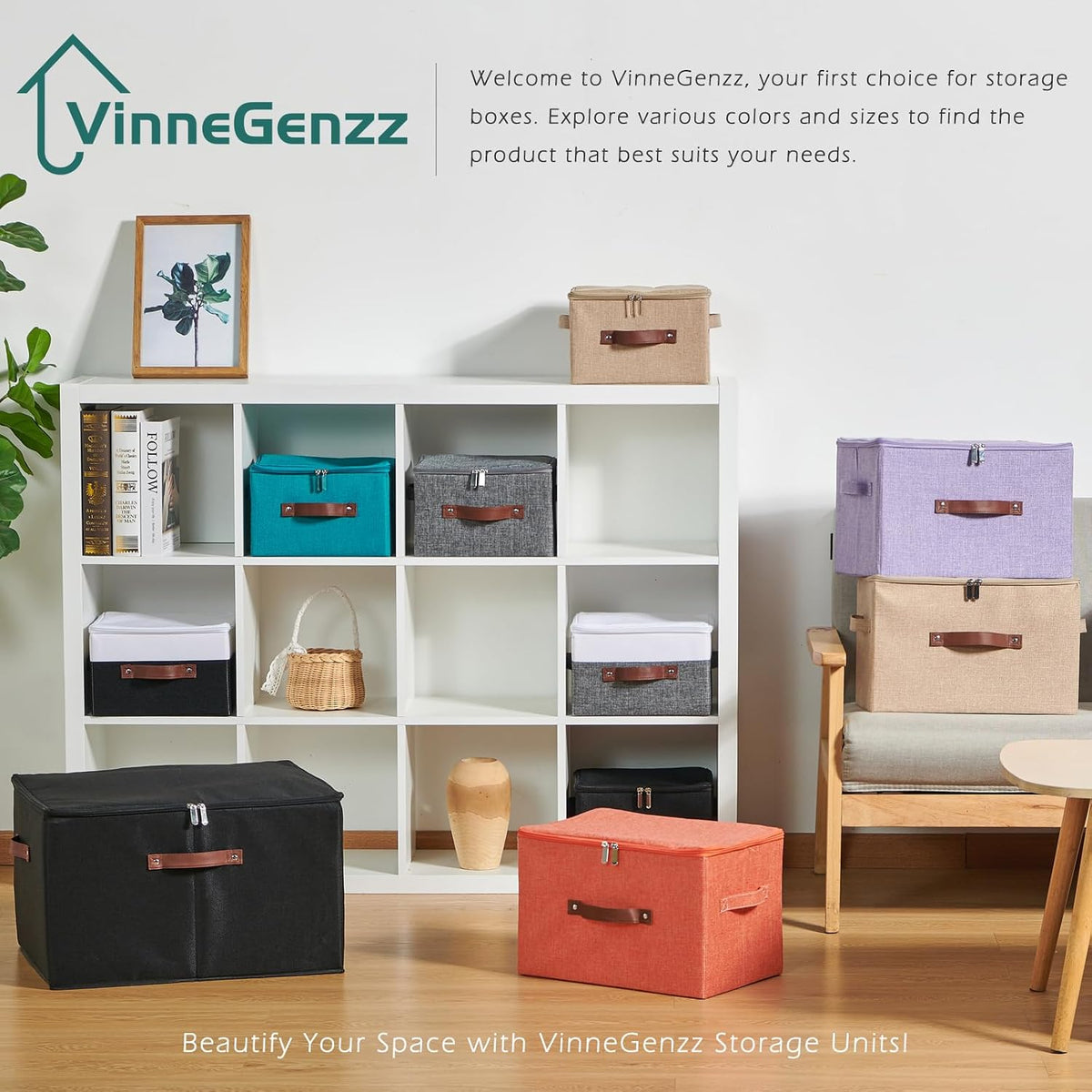 Storage Bins with Zipper Lids Decorative Lidded Baskets Boxes