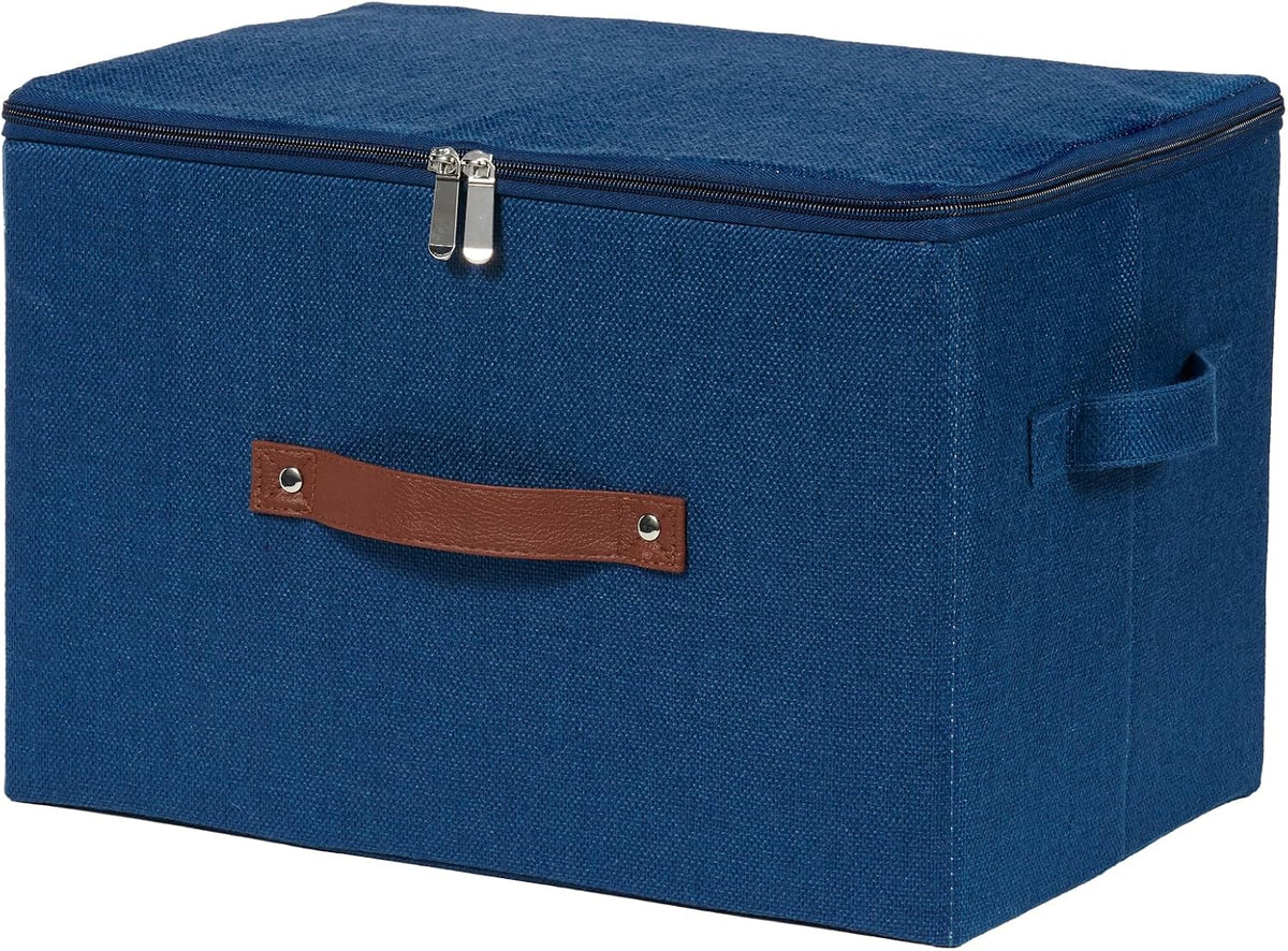 Storage Bins with Zipper Lids Decorative Lidded Baskets Boxes