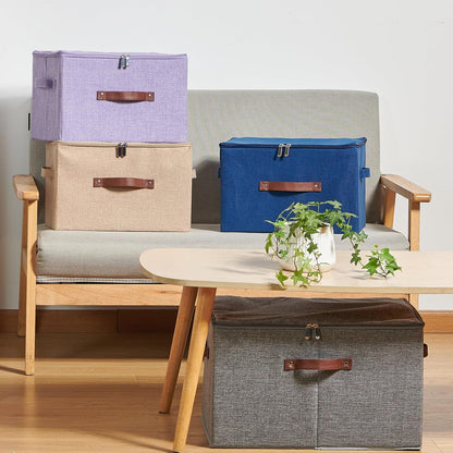 Storage Bins with Zipper Lids Decorative Lidded Baskets Boxes