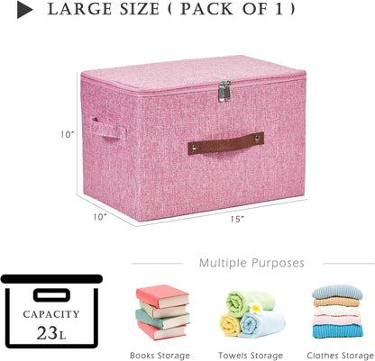 Storage Bins with Zipper Lids Decorative Lidded Baskets Boxes