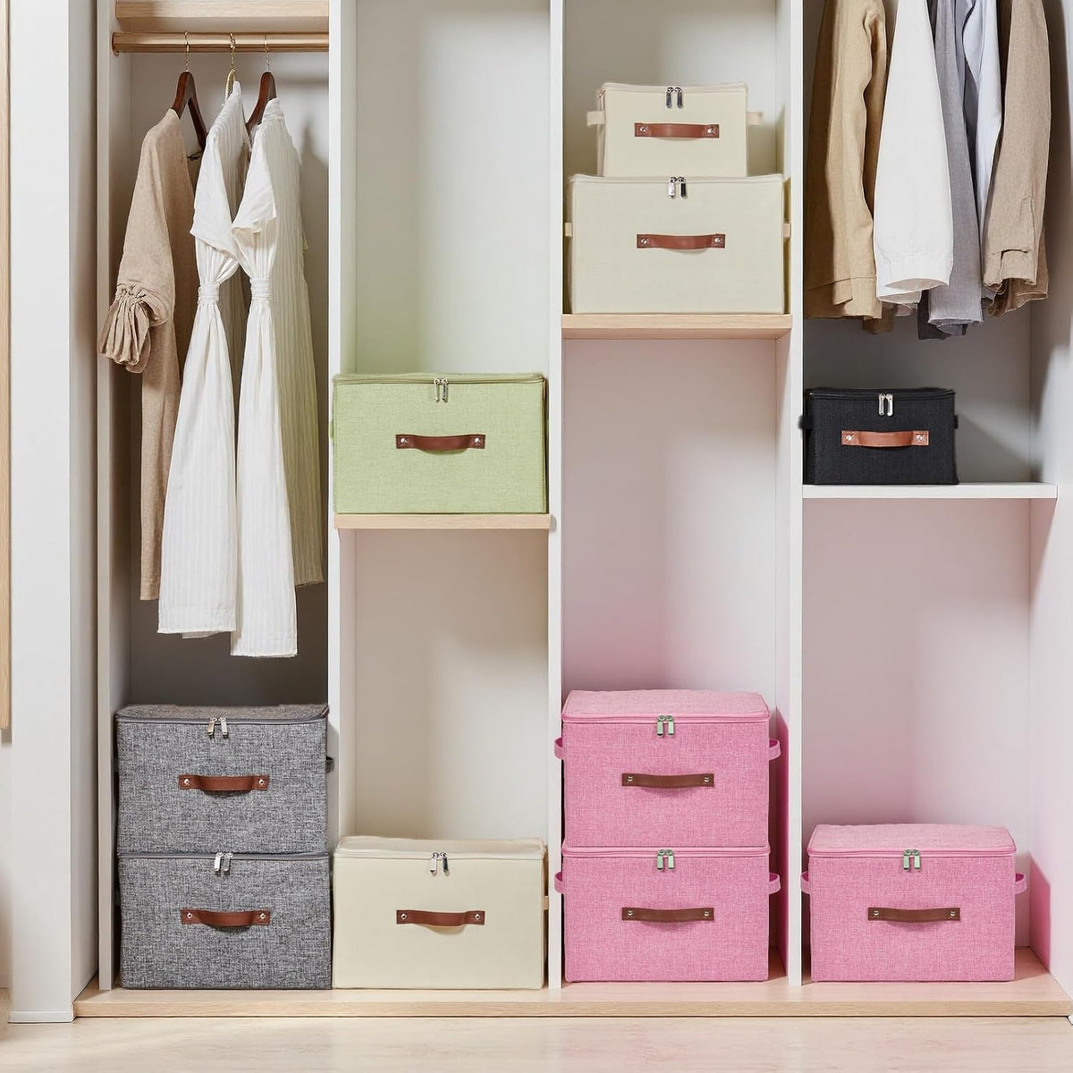 Storage Bins with Zipper Lids Decorative Lidded Baskets Boxes