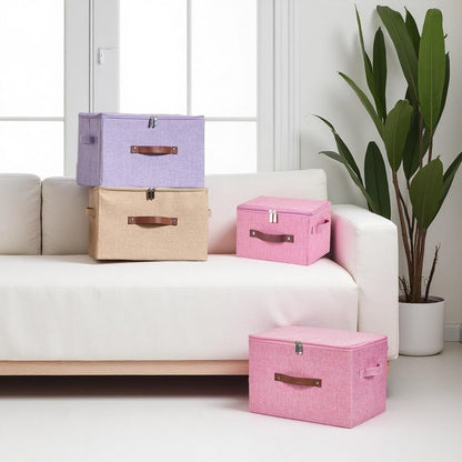 Storage Bins with Zipper Lids Decorative Lidded Baskets Boxes