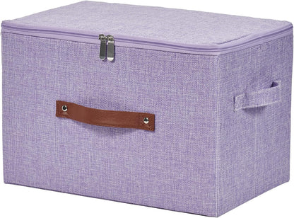 Storage Bins with Zipper Lids Decorative Lidded Baskets Boxes
