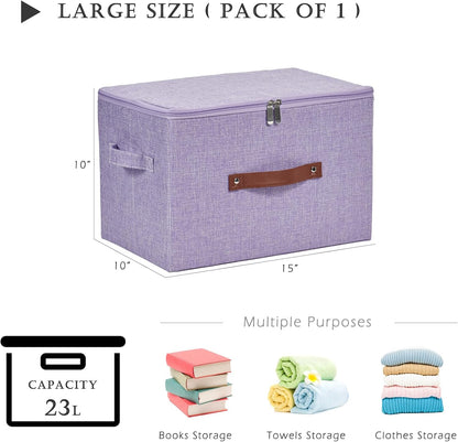 Storage Bins with Zipper Lids Decorative Lidded Baskets Boxes