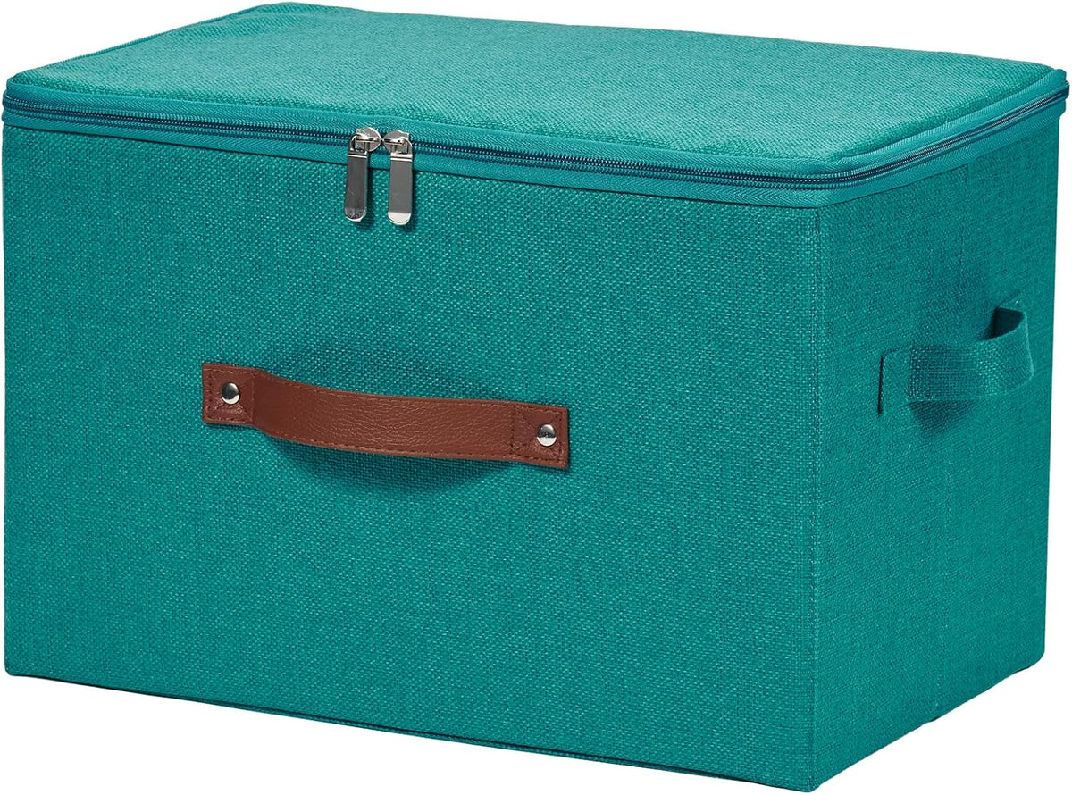 Storage Bins with Zipper Lids Decorative Lidded Baskets Boxes