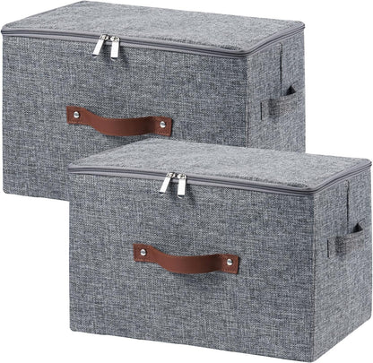 Storage Bins with Zipper Lids Decorative Lidded Baskets Boxes