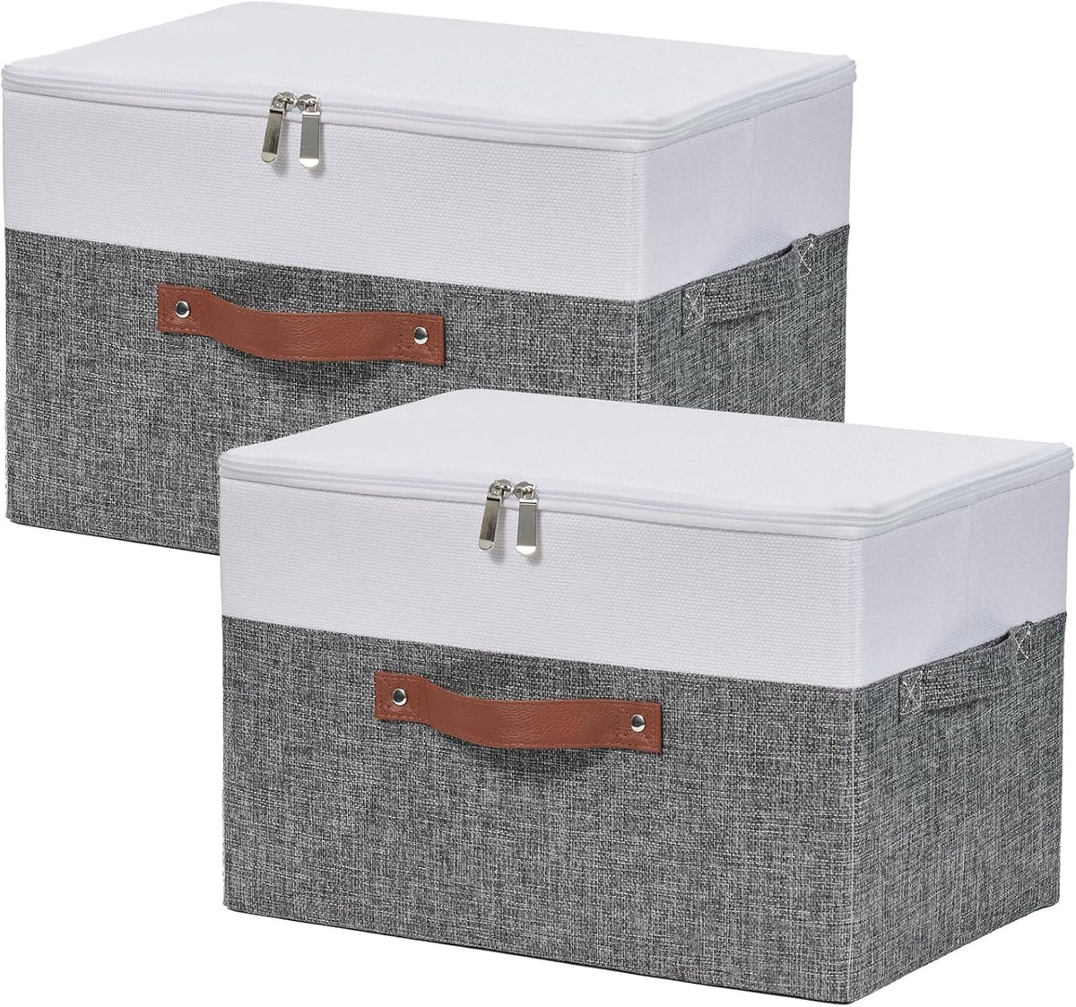 Storage Bins with Zipper Lids Decorative Lidded Baskets Boxes