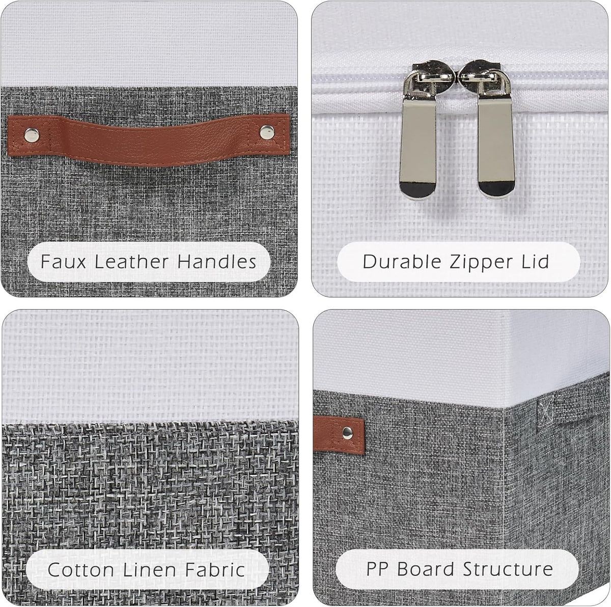 Storage Bins with Zipper Lids Decorative Lidded Baskets Boxes