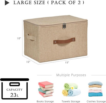 Storage Bins with Zipper Lids Decorative Lidded Baskets Boxes