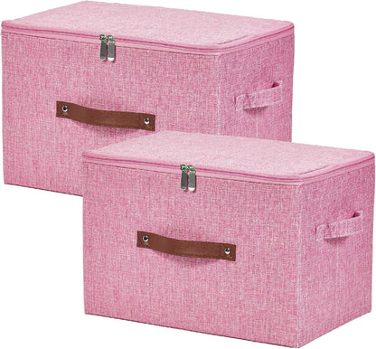 Storage Bins with Zipper Lids Decorative Lidded Baskets Boxes