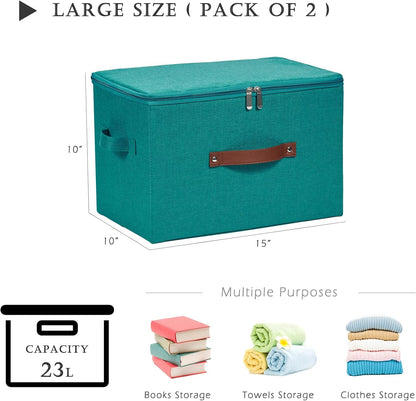 Storage Bins with Zipper Lids Decorative Lidded Baskets Boxes