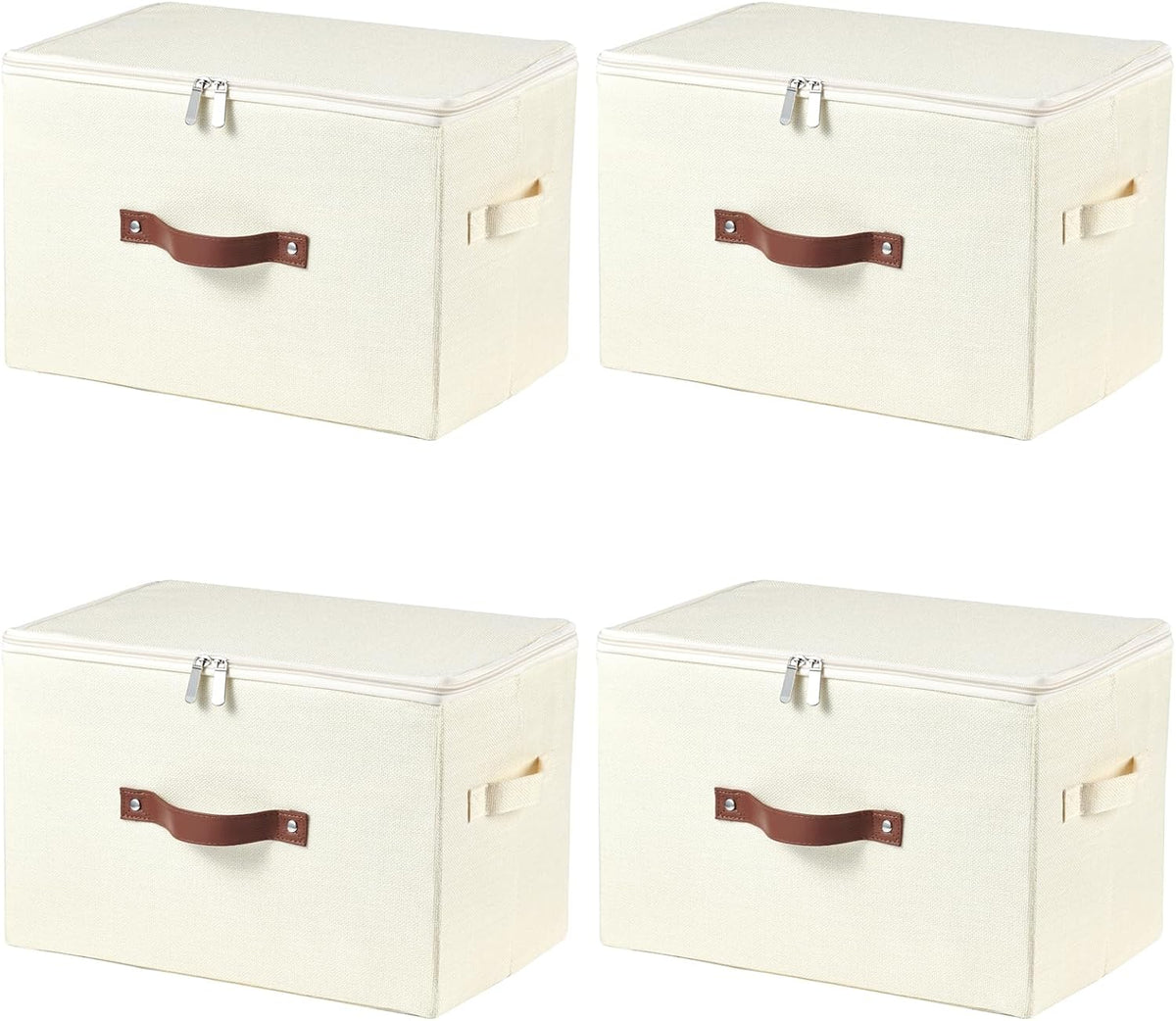 Storage Bins with Zipper Lids Decorative Lidded Baskets Boxes