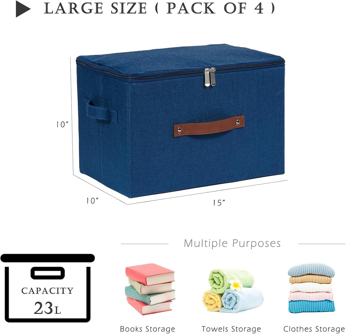 Storage Bins with Zipper Lids Decorative Lidded Baskets Boxes