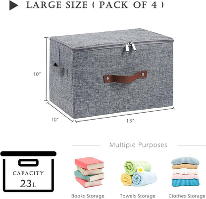 Storage Bins with Zipper Lids Decorative Lidded Baskets Boxes