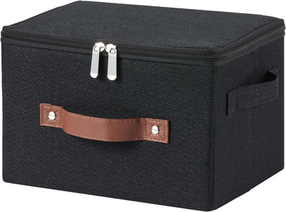 Storage Bins with Zipper Lids Decorative Lidded Baskets Boxes