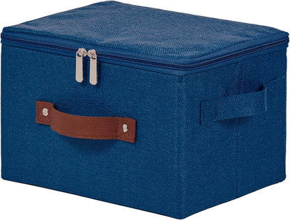 Storage Bins with Zipper Lids Decorative Lidded Baskets Boxes