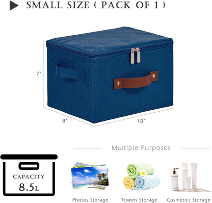 Storage Bins with Zipper Lids Decorative Lidded Baskets Boxes