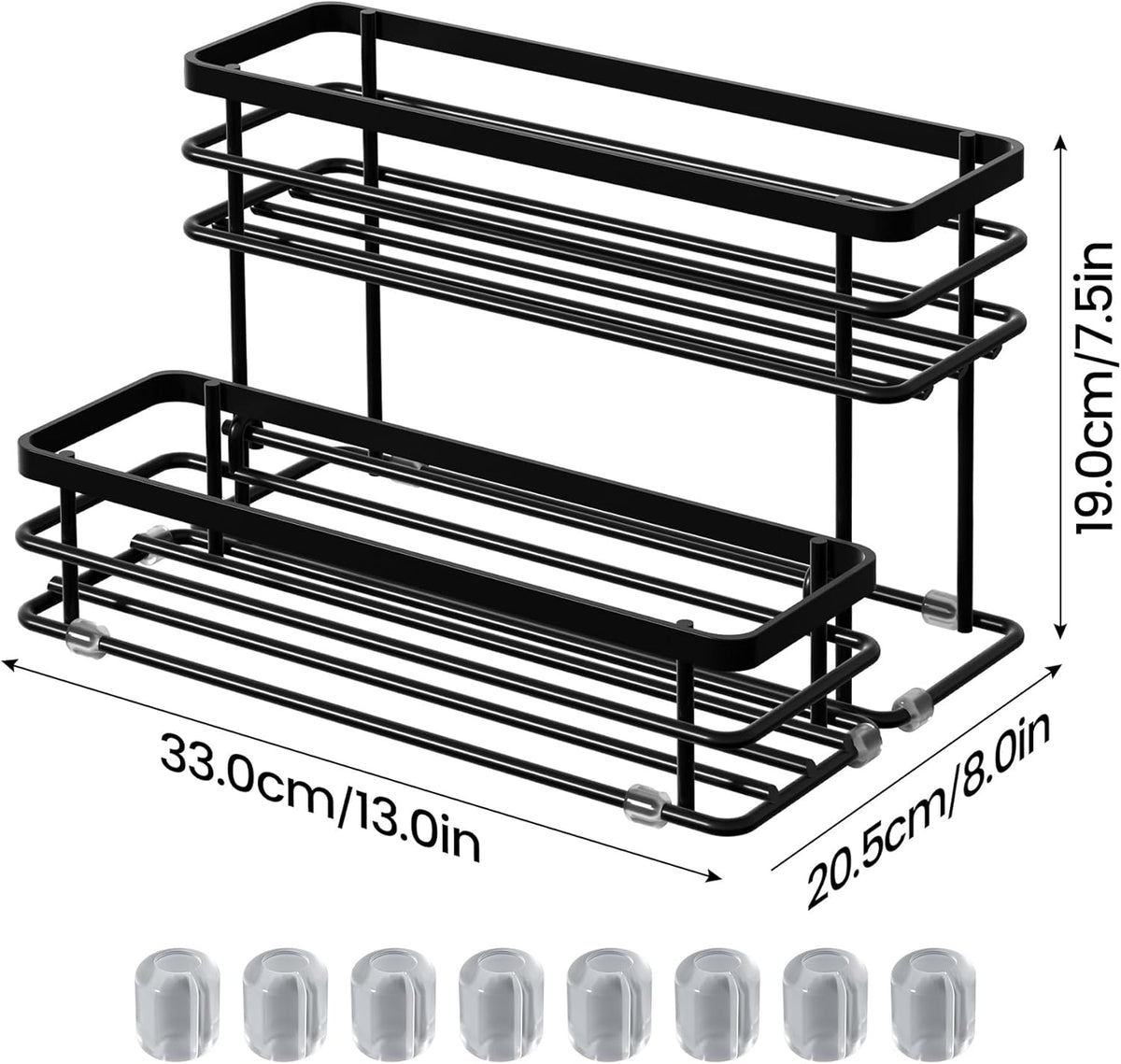Coffee Syrup Rack Organizer, Syrup Bottle Holder Stand for Coffee Bar, 2-Tier 6 Bottles Storage Shelves for Syrup, Wine, Dressing for Kitchen Countertop (6 Bottles Black)
