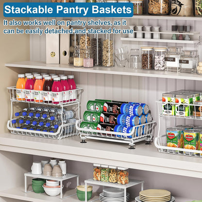 3-Tier Rolling Pantry Floor Organizers and Storage Cart with Wheels
