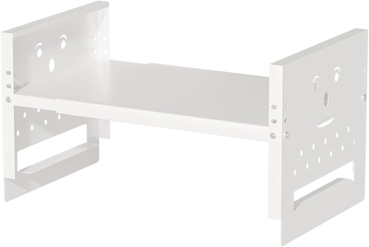 Adjustable Top Storage Shelf for Refrigerator or Washer, Dryer Countertop, Expandable Storage Shelves for Kitchen, Laundry Room and Dorm Room (White)