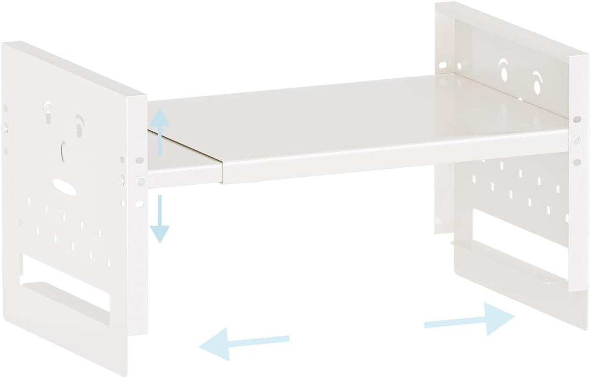 Adjustable Top Storage Shelf for Refrigerator or Washer, Dryer Countertop, Expandable Storage Shelves for Kitchen, Laundry Room and Dorm Room (White)