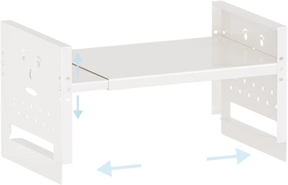 Adjustable Top Storage Shelf for Refrigerator or Washer, Dryer Countertop, Expandable Storage Shelves for Kitchen, Laundry Room and Dorm Room (White)