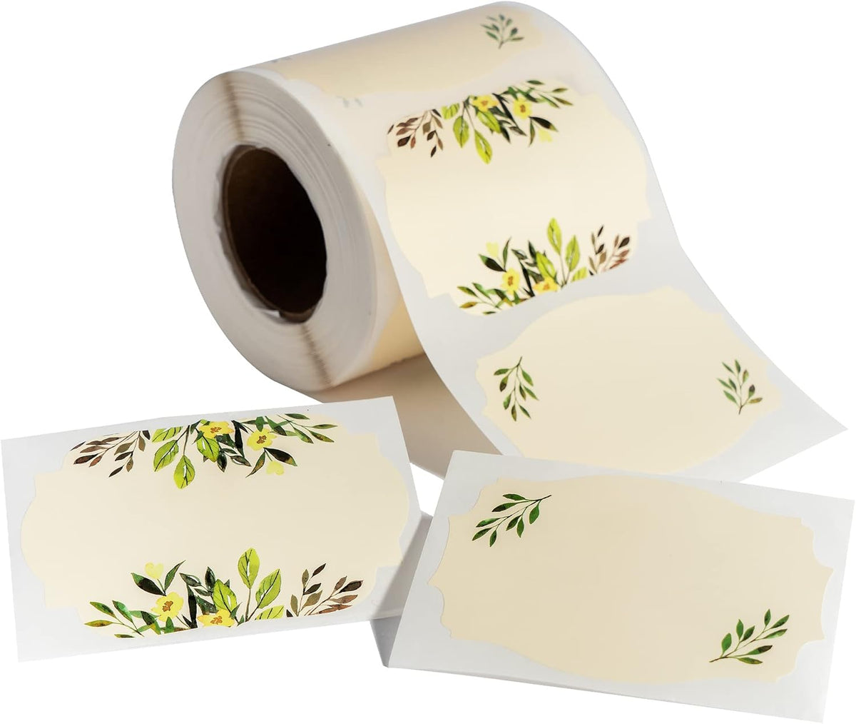 Waterproof & Oil Resistant Jar & Lid Stickers - Pantry/Canning, Spice & Bottle Labels (Golden Flower 2x3)