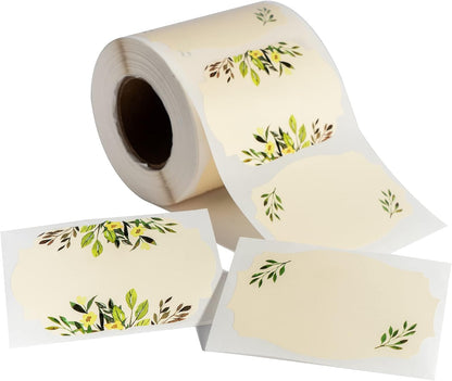 Waterproof & Oil Resistant Jar & Lid Stickers - Pantry/Canning, Spice & Bottle Labels (Golden Flower 2x3)