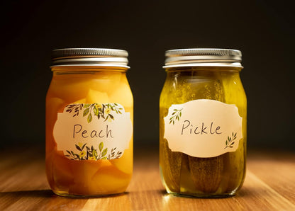 Waterproof & Oil Resistant Jar & Lid Stickers - Pantry/Canning, Spice & Bottle Labels (Golden Flower 2x3)