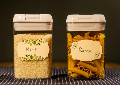 Waterproof & Oil Resistant Jar & Lid Stickers - Pantry/Canning, Spice & Bottle Labels (Golden Flower 2x3)