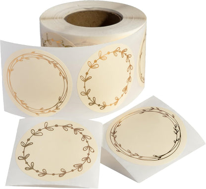 Waterproof & Oil Resistant Jar & Lid Stickers - Pantry/Canning, Spice & Bottle Labels (Golden Flower 2x3)