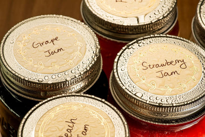 Waterproof & Oil Resistant Jar & Lid Stickers - Pantry/Canning, Spice & Bottle Labels (Golden Flower 2x3)
