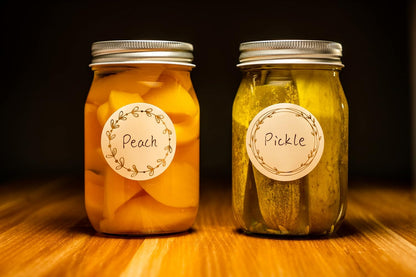 Waterproof & Oil Resistant Jar & Lid Stickers - Pantry/Canning, Spice & Bottle Labels (Golden Flower 2x3)