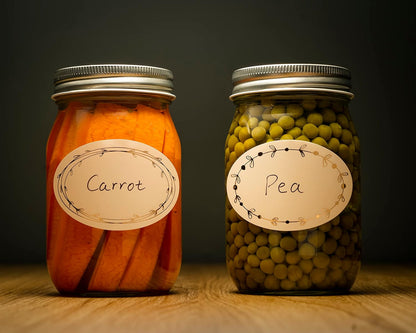 Waterproof & Oil Resistant Jar & Lid Stickers - Pantry/Canning, Spice & Bottle Labels (Golden Flower 2x3)