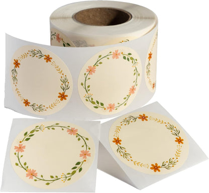 Waterproof & Oil Resistant Jar & Lid Stickers - Pantry/Canning, Spice & Bottle Labels (Golden Flower 2x3)