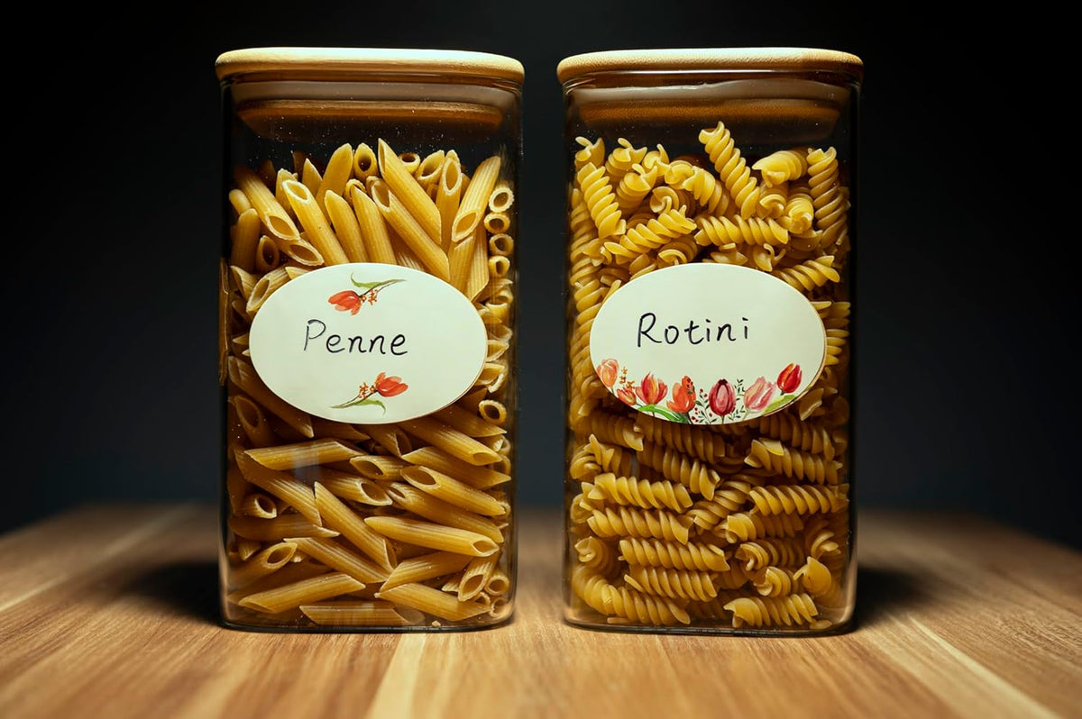 Waterproof & Oil Resistant Jar & Lid Stickers - Pantry/Canning, Spice & Bottle Labels (Golden Flower 2x3)