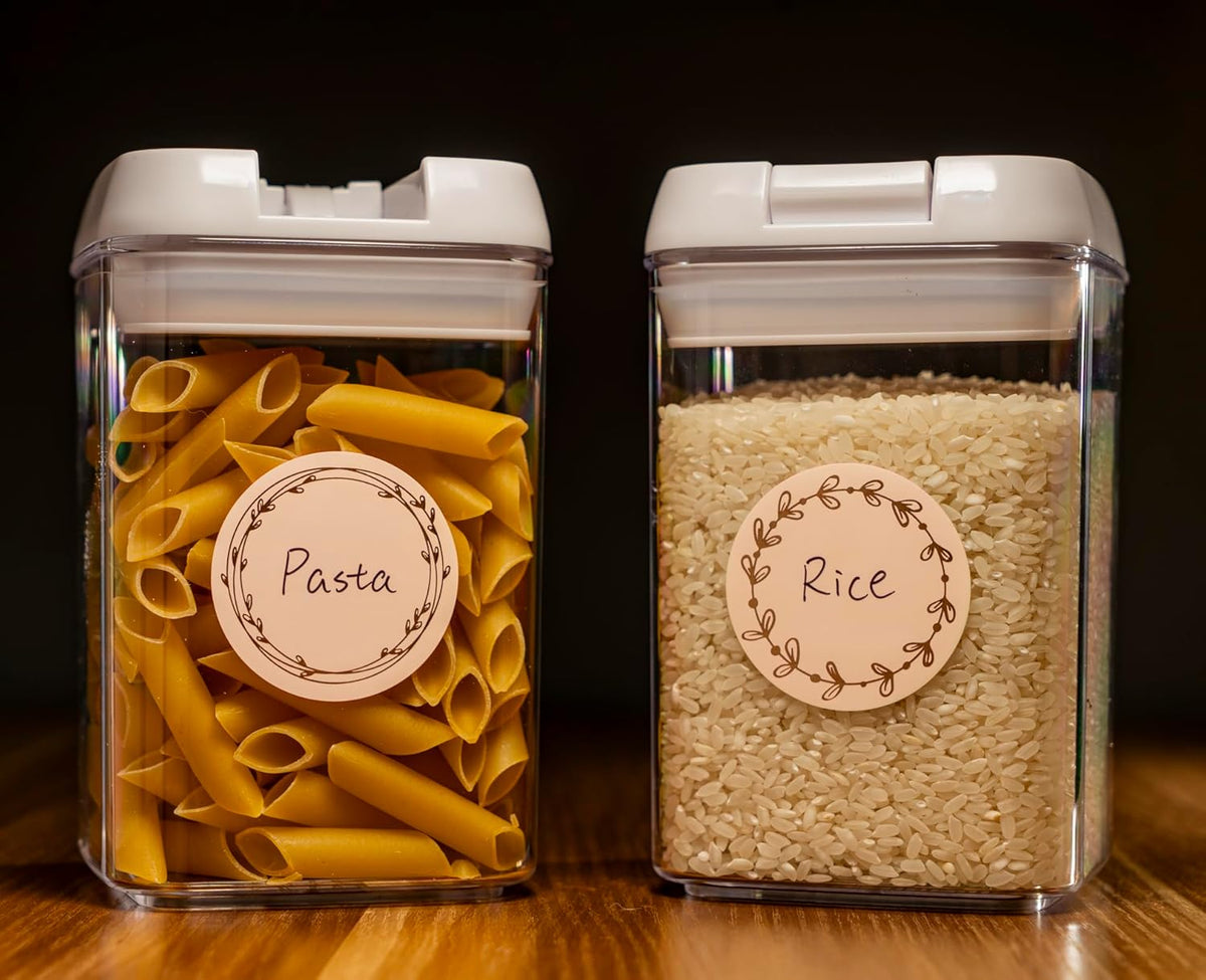 Waterproof & Oil Resistant Jar & Lid Stickers - Pantry/Canning, Spice & Bottle Labels (Golden Flower 2x3)