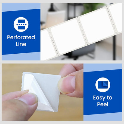 1"x1" Square Removable Thermal Labels No Residue 1380 Pcs
