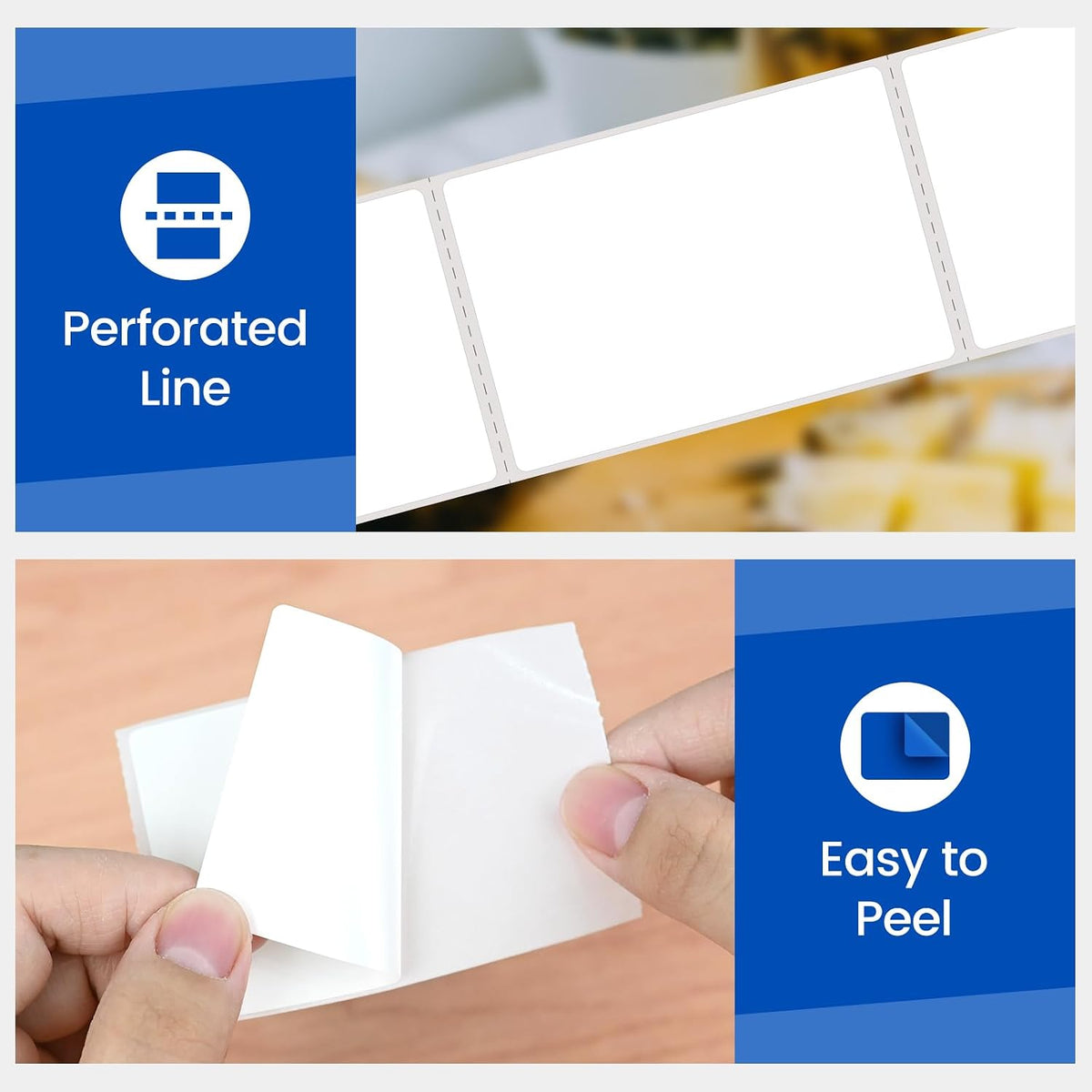 1"x1" Square Removable Thermal Labels No Residue 1380 Pcs
