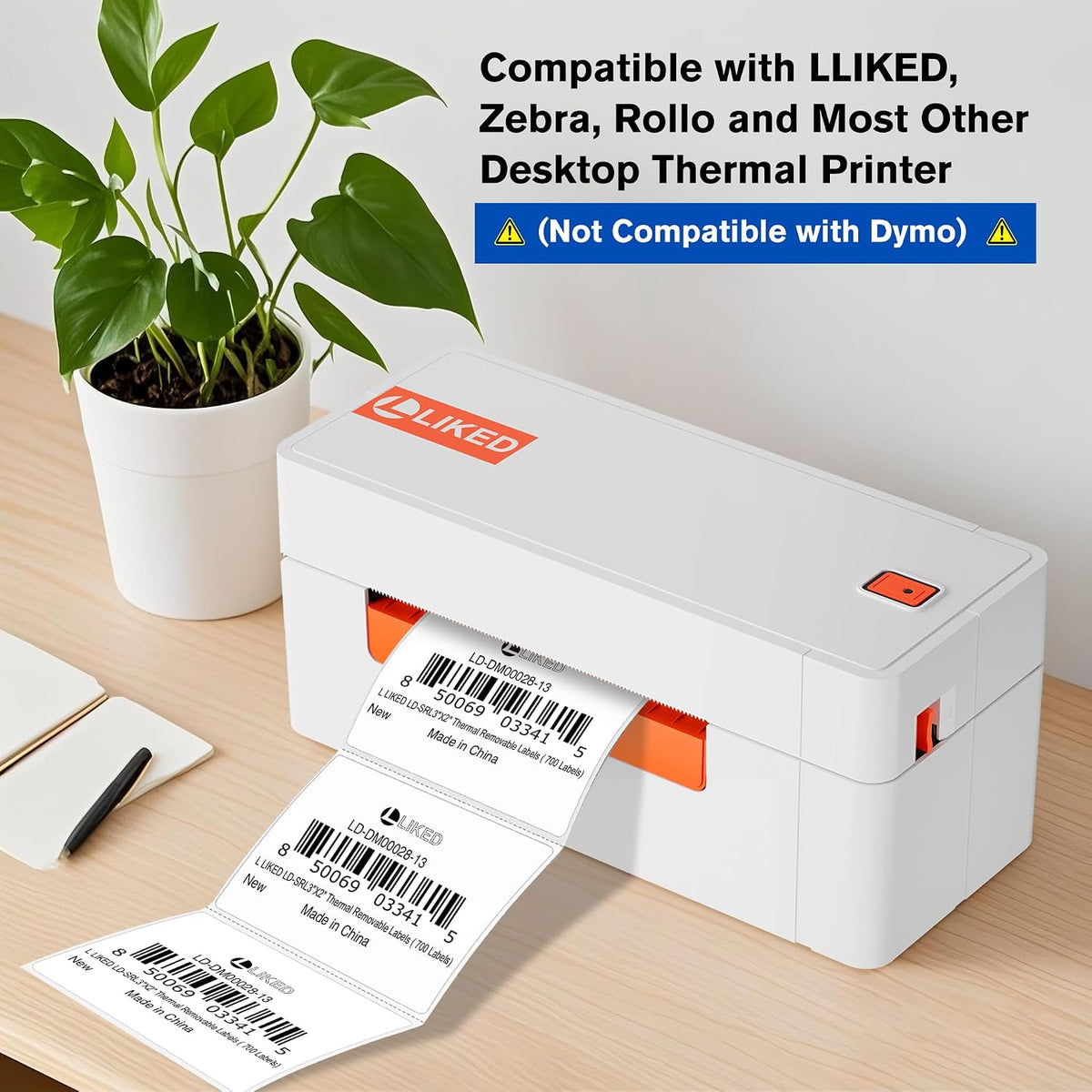 1"x1" Square Removable Thermal Labels No Residue 1380 Pcs
